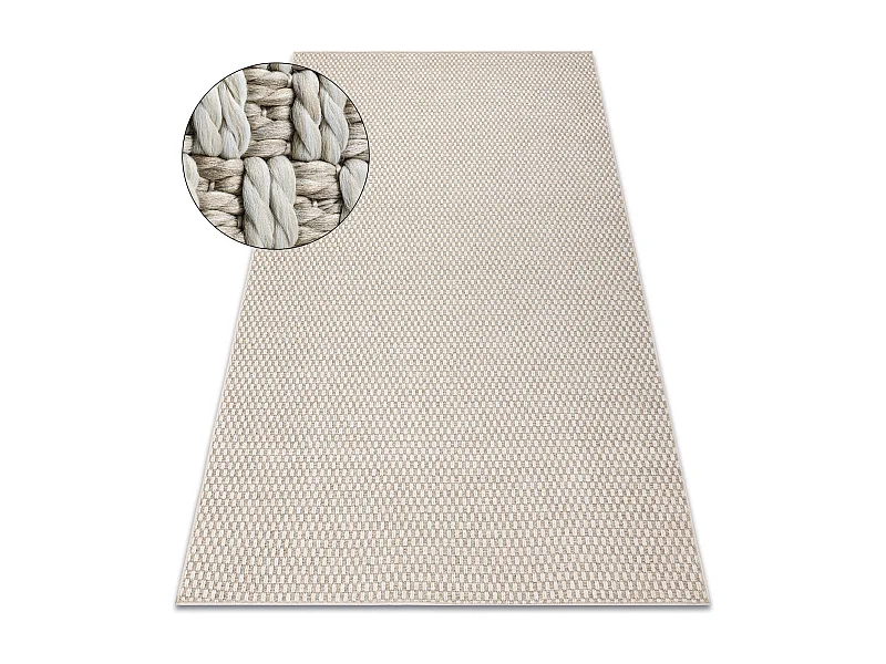 Alfombra ORIGI 3555 crema - hilo de SISAL tejido plano 58x100 cm