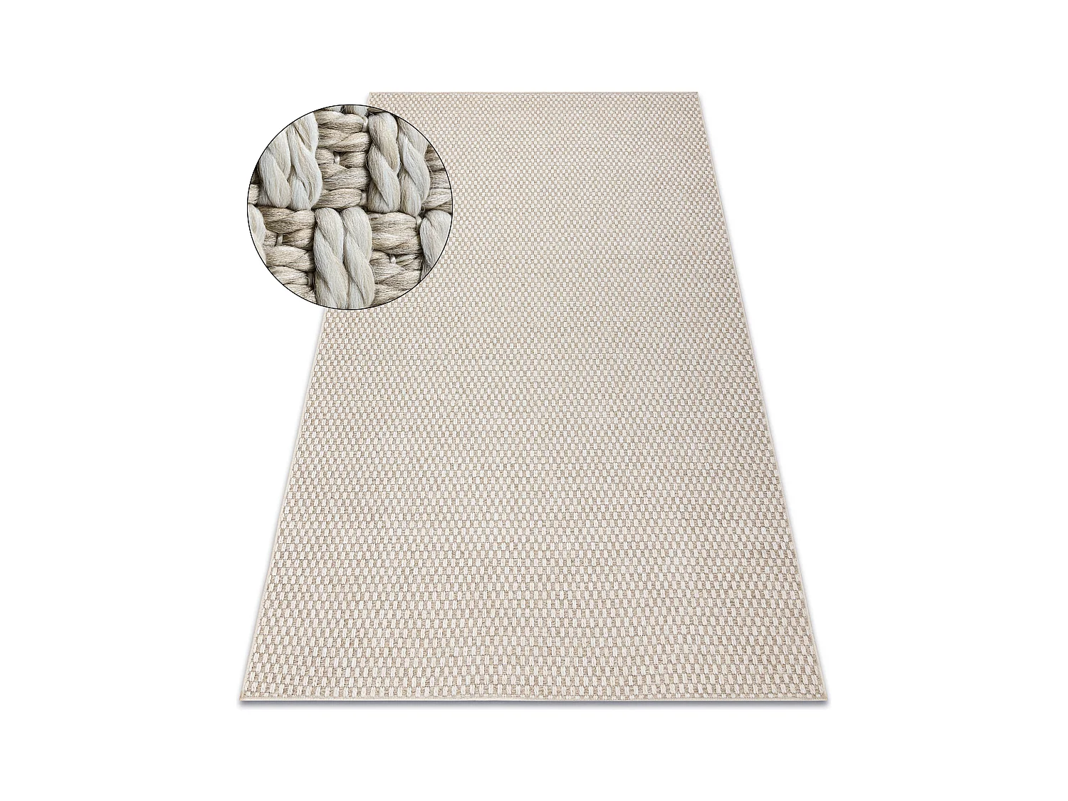 Tapis ORIGI 3555 crème - ficelle SISAL tissée à plat 58x100 cm