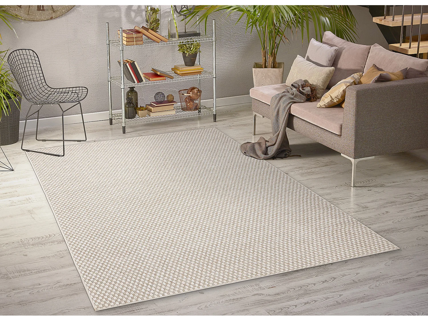 Tappeto ORIGI 3555 crema - cordoncino in SISAL a tessitura piatta 58x100 cm