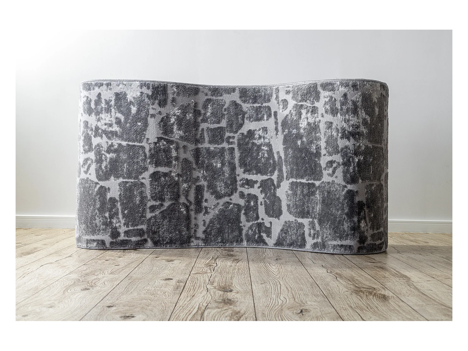 Tapis de couloir Structural MEFE 6184 deux niveaux de molleton gris fo 80x880 cm