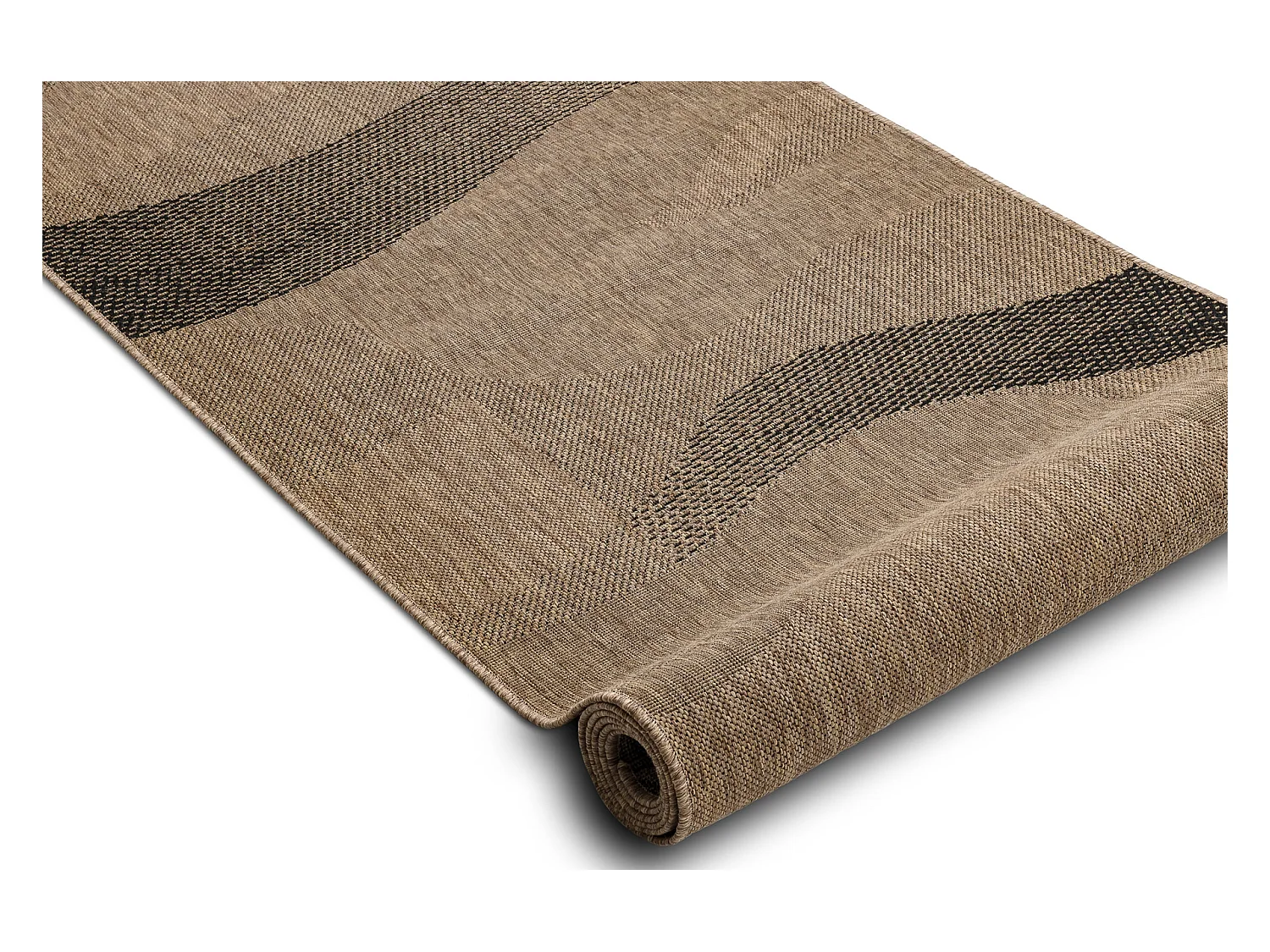 TAPIS DE COULOIR SIZAL FLOORLUX modèle 20212 café / noir 120x110 cm