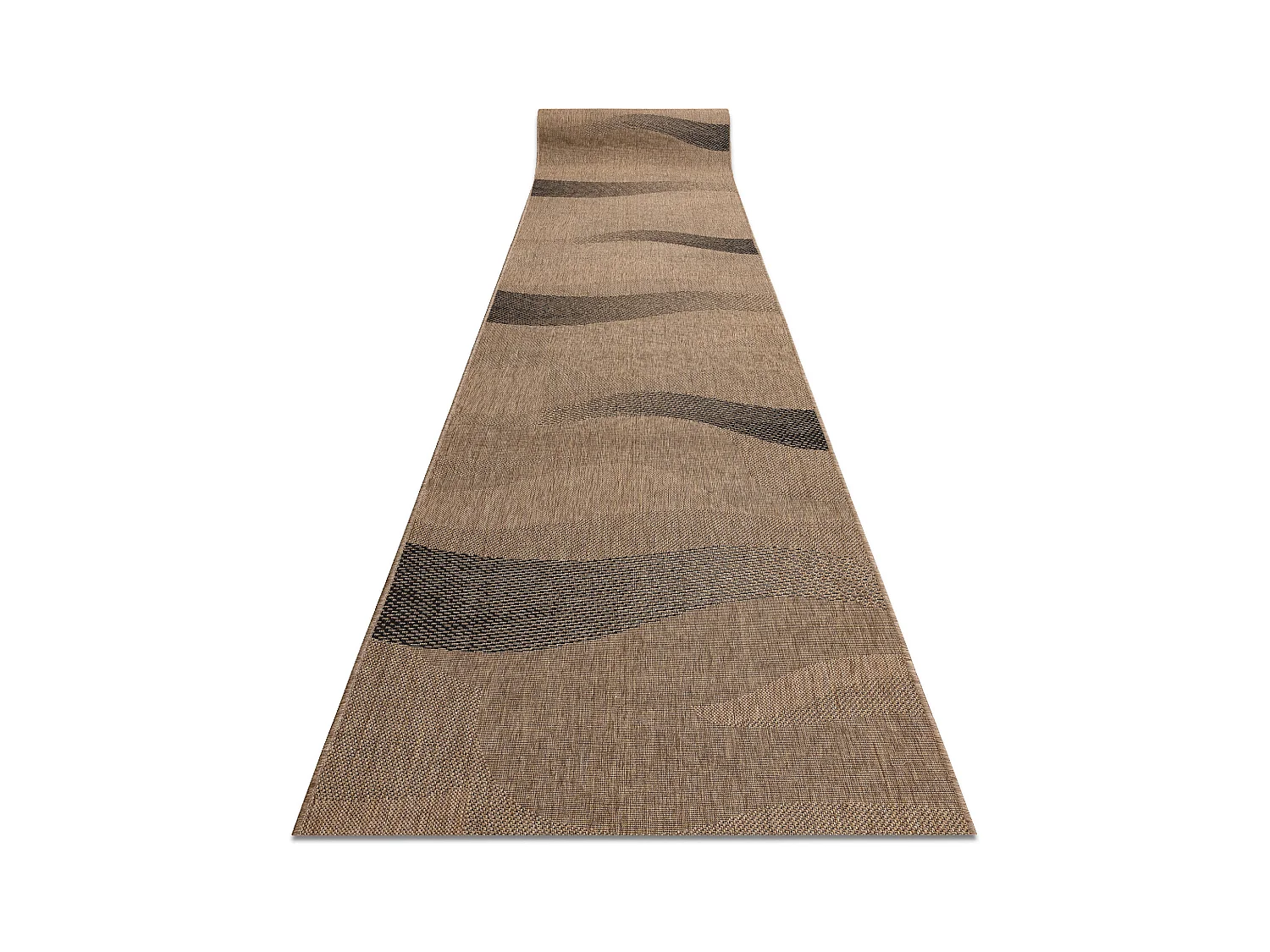TAPIS DE COULOIR SIZAL FLOORLUX modèle 20212 café / noir 120x110 cm