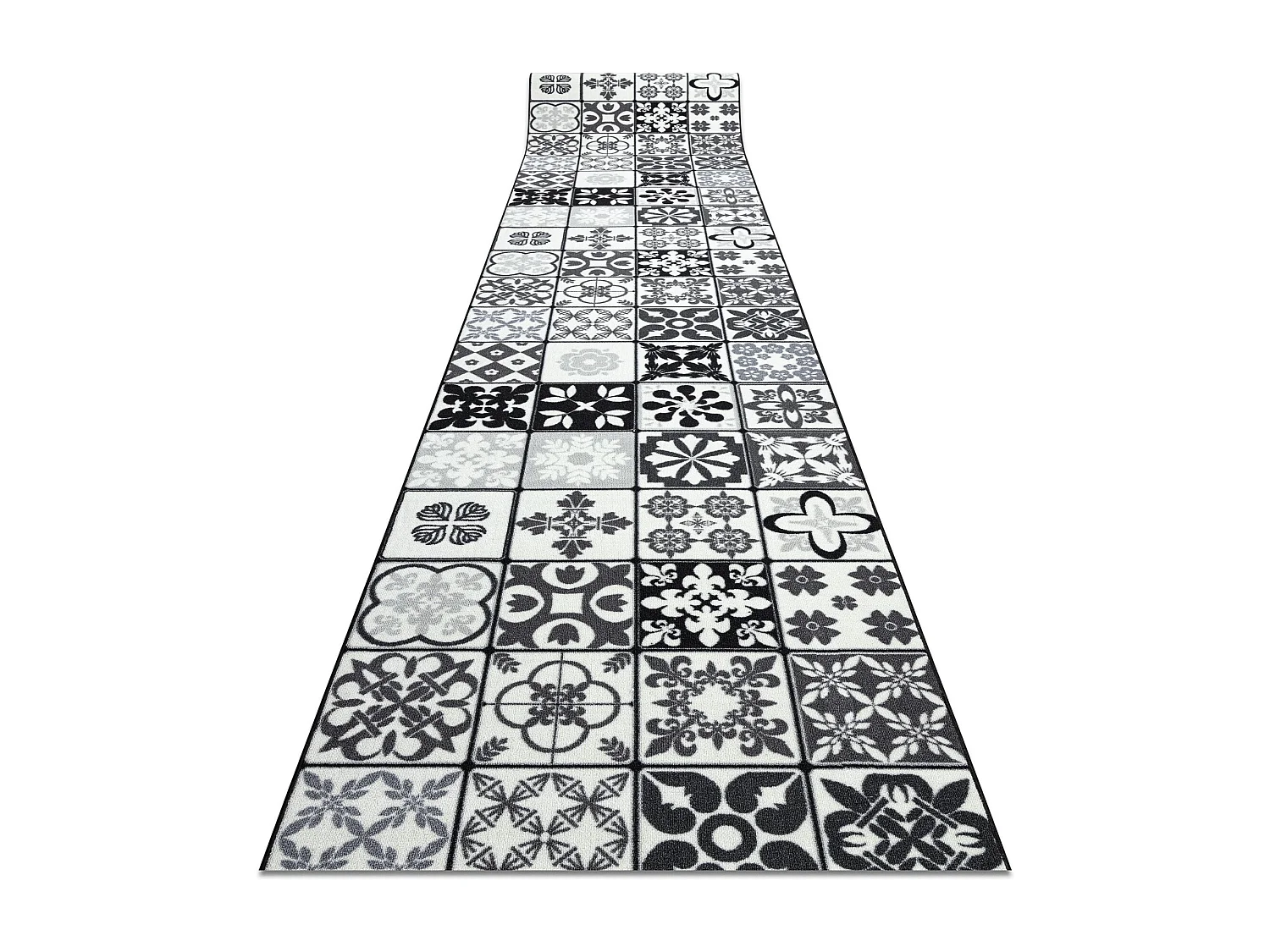 TAPIS DE COULOIR antidérapant AZULEJO PATCHWORK, CARREAUX DE LISBONNE 110x640 cm