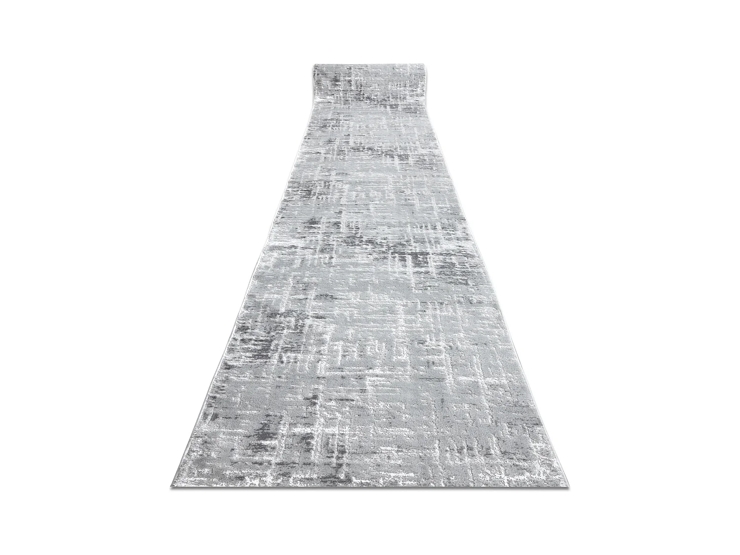 Läufer Strukturell MEFE 8722 zwei Ebenen aus Vlies grau / weiß 150x590 cm