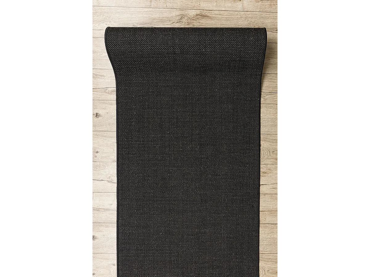 TAPIS DE COULOIR SIZAL FLOORLUX modèle 20433 noir LISSE 80x930 cm