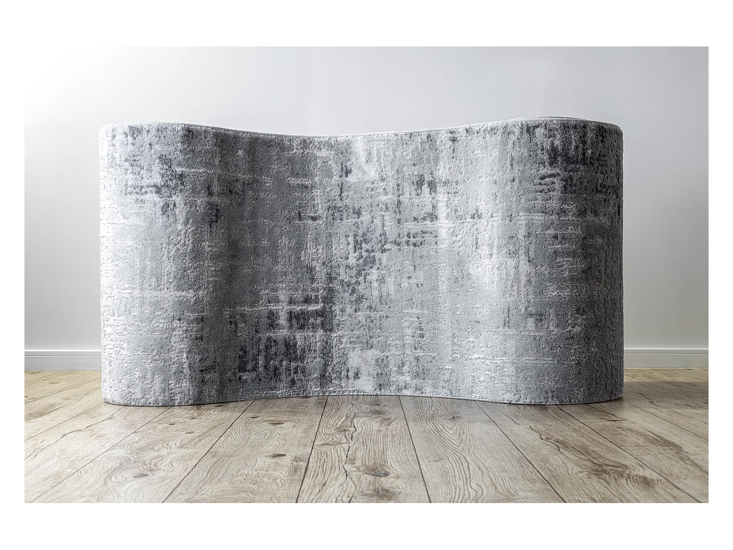 Tapis de couloir Structural MEFE 8722 deux niveaux de molleton gris /  60x220 cm