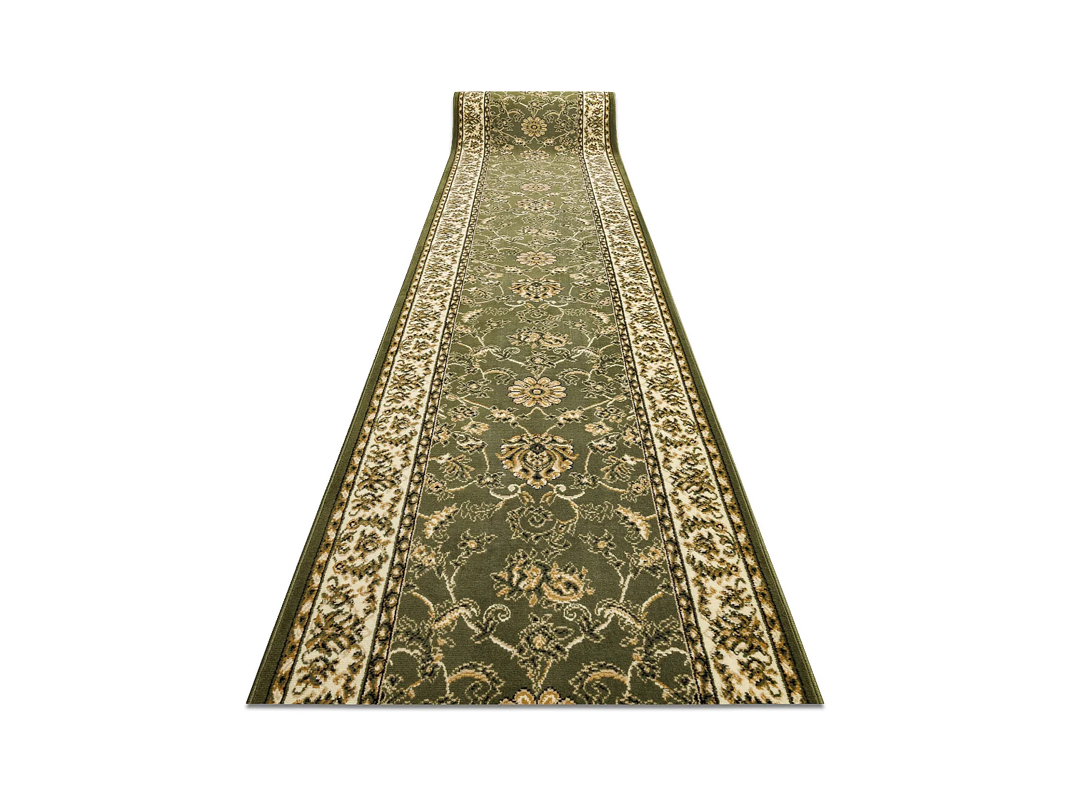 TAPIS DE COULOIR BCF MORAD Klasyk classique olive verte 100x660 cm