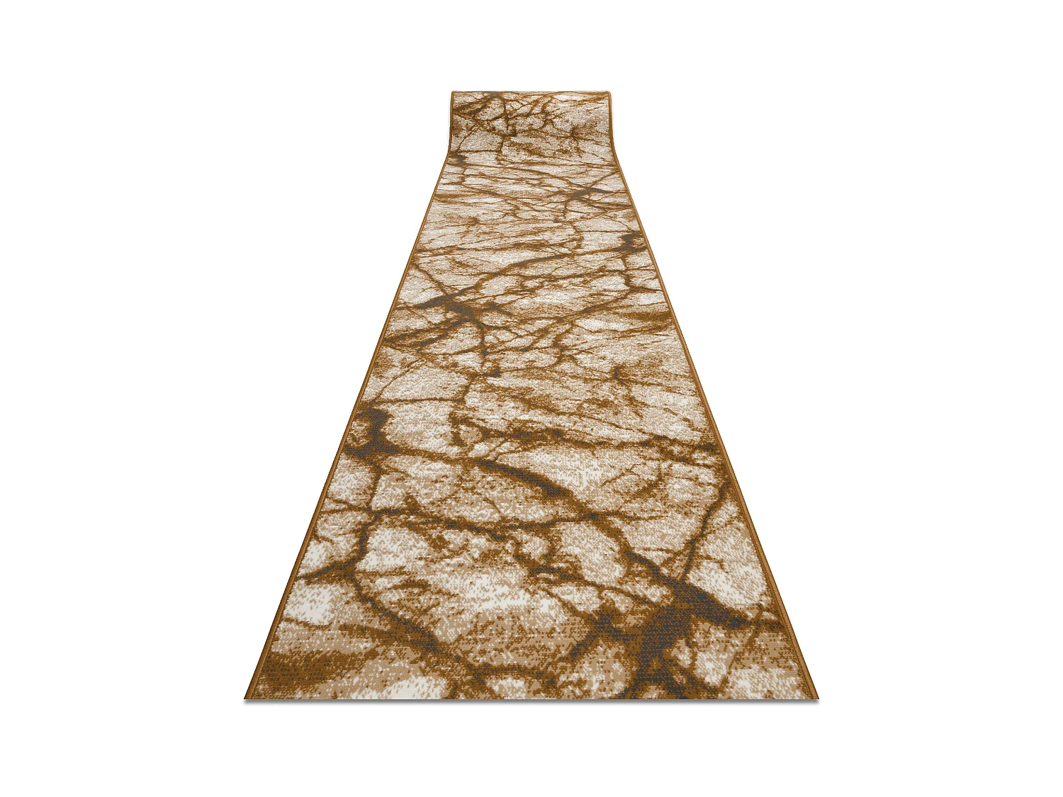 TAPIS DE COULOIR BCF MORAD Marmur Marbre beige / or gris 80x1150 cm