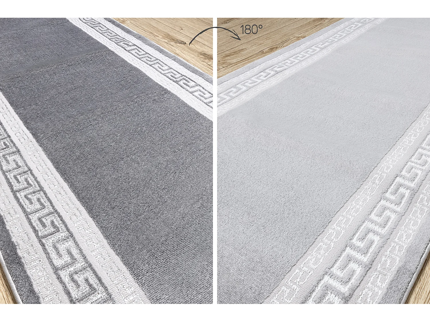 Tapis de couloir Structural MEFE 2813 Cadre, clé grecque deux niveaux 200x110 cm