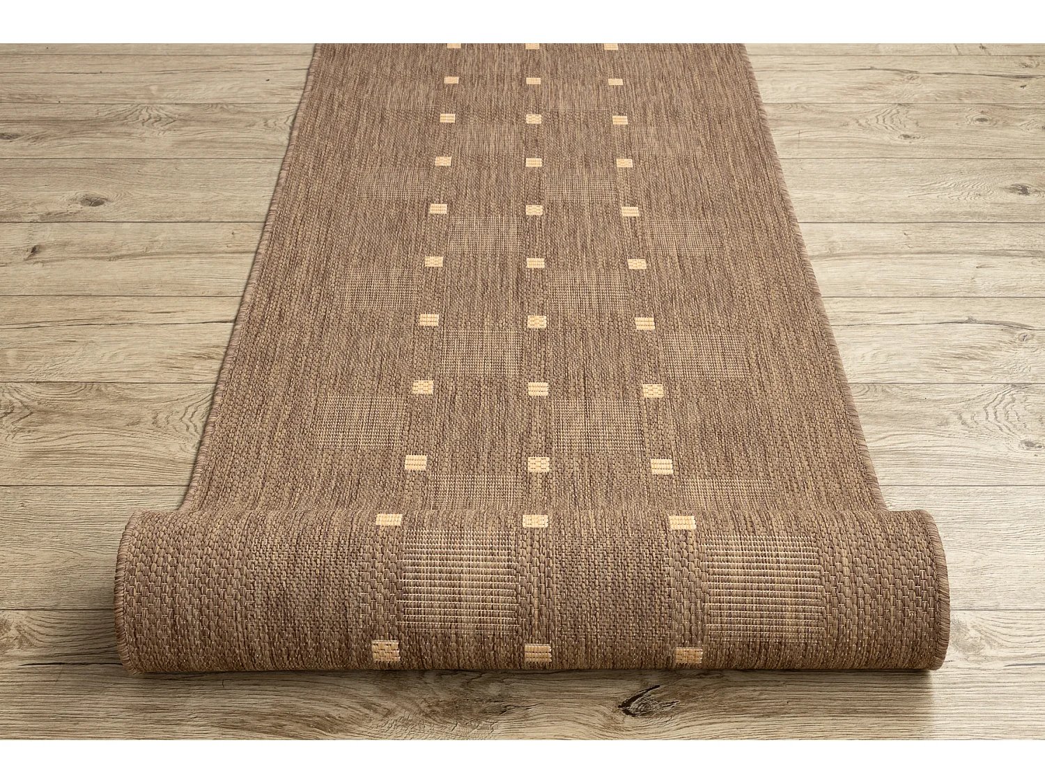 TAPIS DE COULOIR SIZAL FLOORLUX modèle 20079 café / mais 70x740 cm