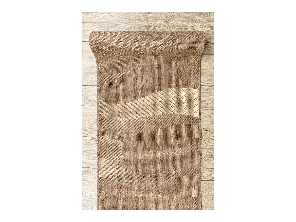 Alfombra de pasillo SIZAL FLOORLUX modelo 20212 color café/color maí 70x920 cm