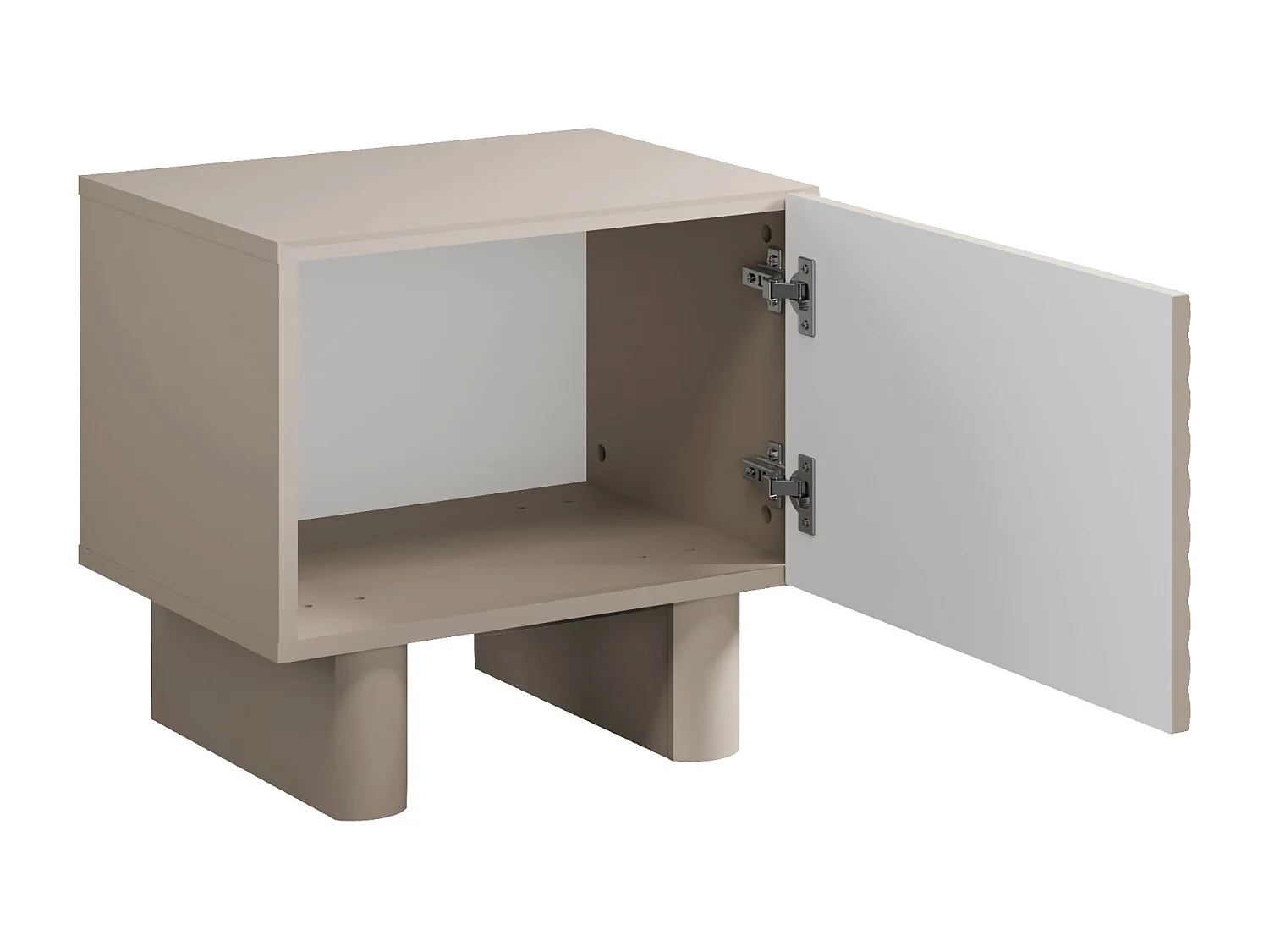 Lot de 2 tables de chevet 1 porte - MDF - Beige - LUDIMA