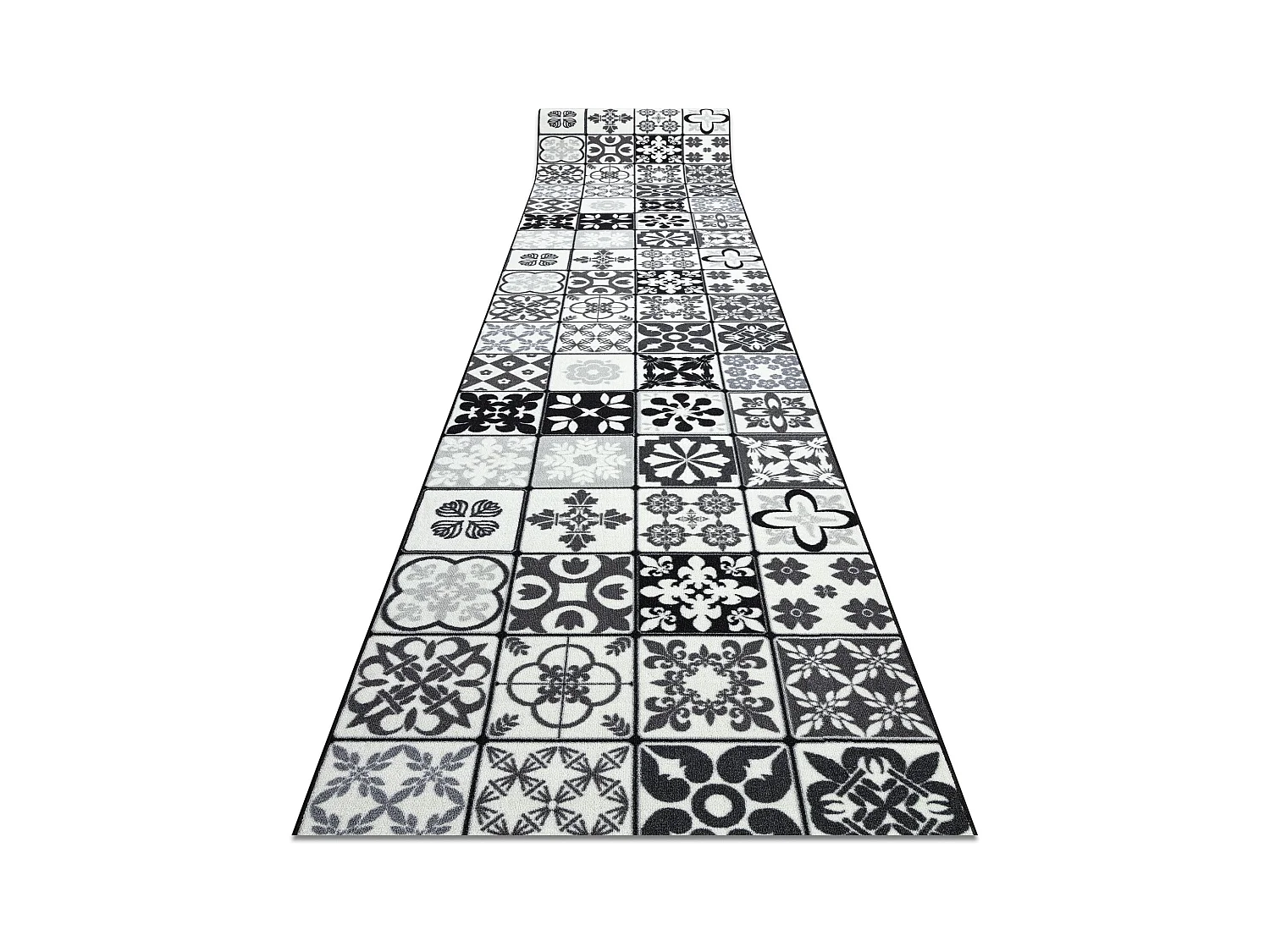 TAPIS DE COULOIR antidérapant AZULEJO PATCHWORK, CARREAUX DE LISBONNE 100x110 cm
