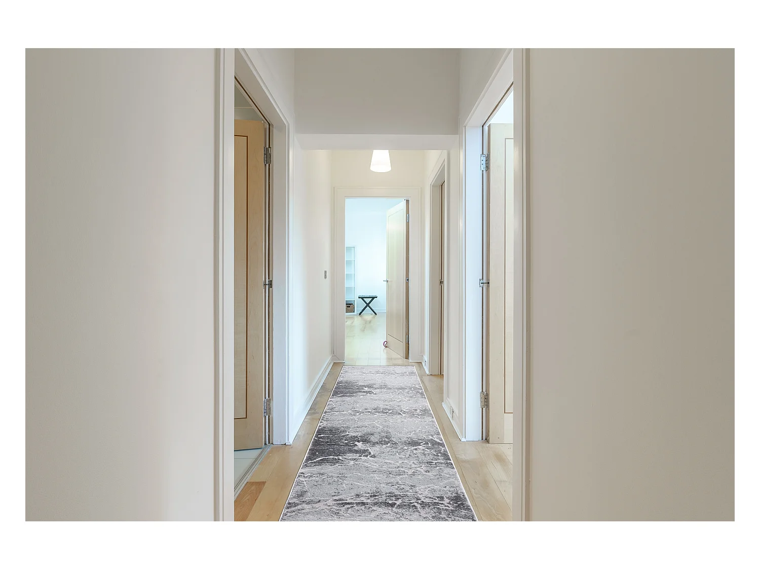 Tapis de couloir Structural MEFE 6182 deux niveaux de molleton gris 100x320 cm
