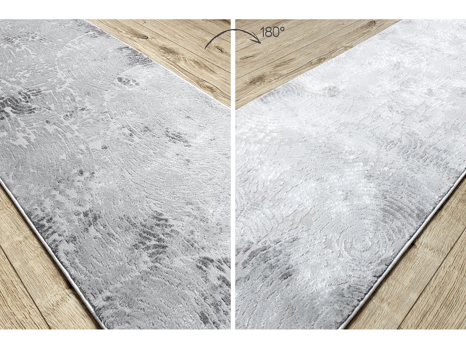 Tapis de couloir Structural MEFE 8725 deux niveaux de molleton gris  90x550 cm