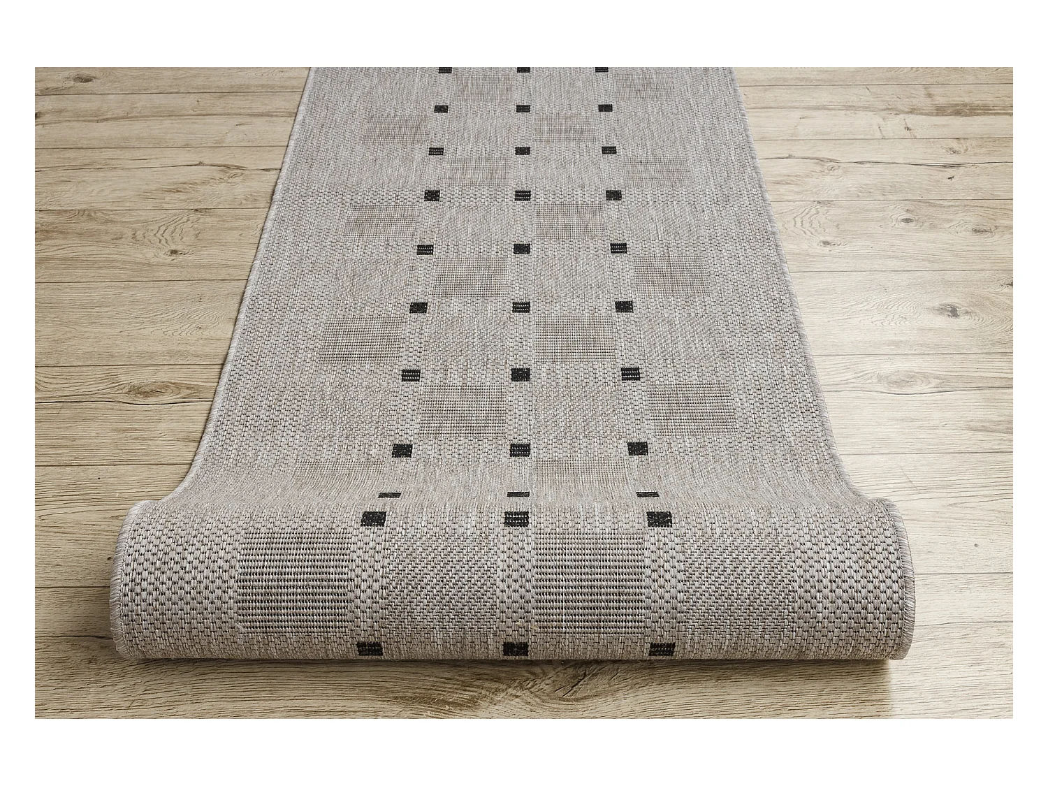 Alfombra de pasillo SIZAL FLOORLUX modelo 20079 plateado /negro 70x280 cm