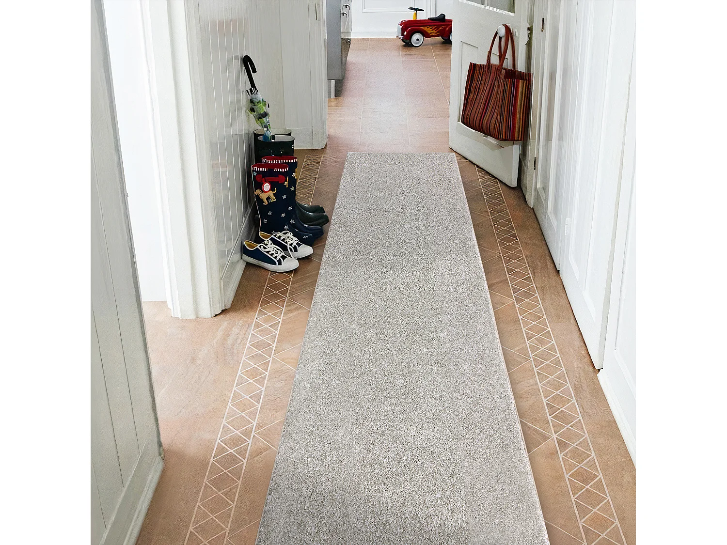 Läufer SANTA FE creme 031 eben, glatt, einfarbig 90x370 cm