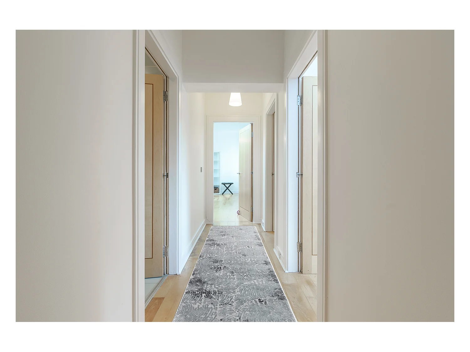 Tapis de couloir Structural MEFE 8725 deux niveaux de molleton gris 100x820 cm