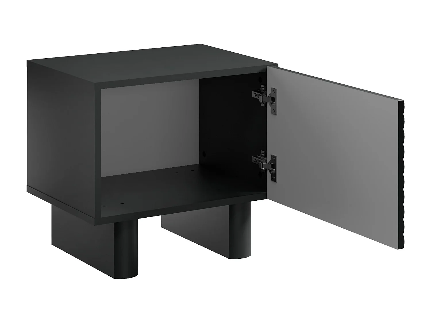 Lot de 2 tables de chevet 1 porte - MDF - Noir - LUDIMA