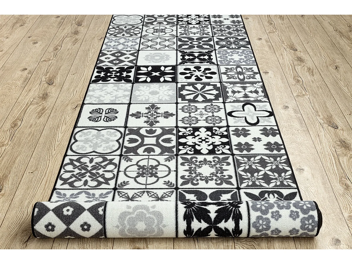 TAPIS DE COULOIR antidérapant AZULEJO PATCHWORK, CARREAUX DE LISBONNE 120x470 cm