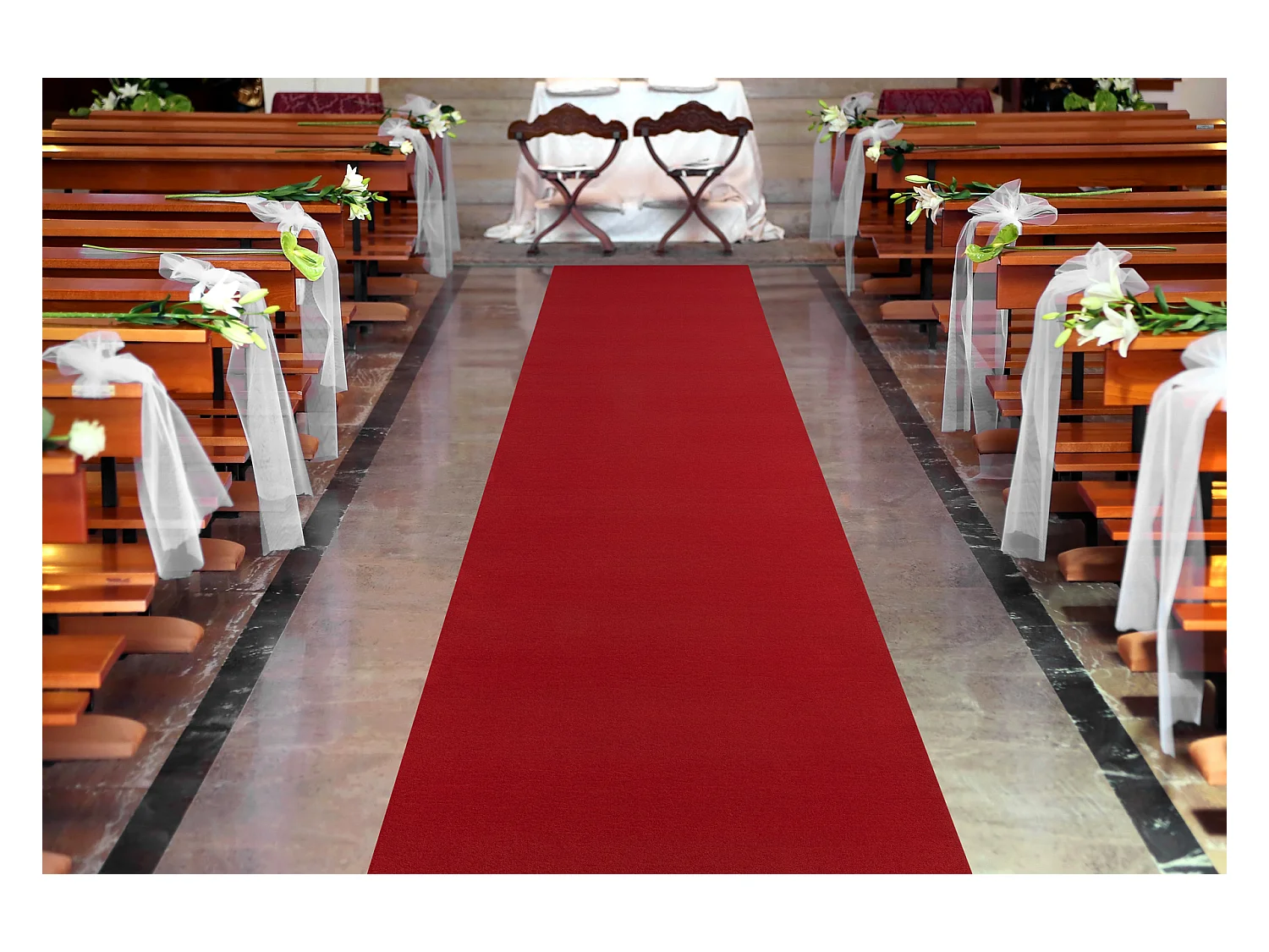 TAPIS DE COULOIR ANTIDÉRAPANT RUMBA 1974 Mariage couleur unique borde 100x710 cm