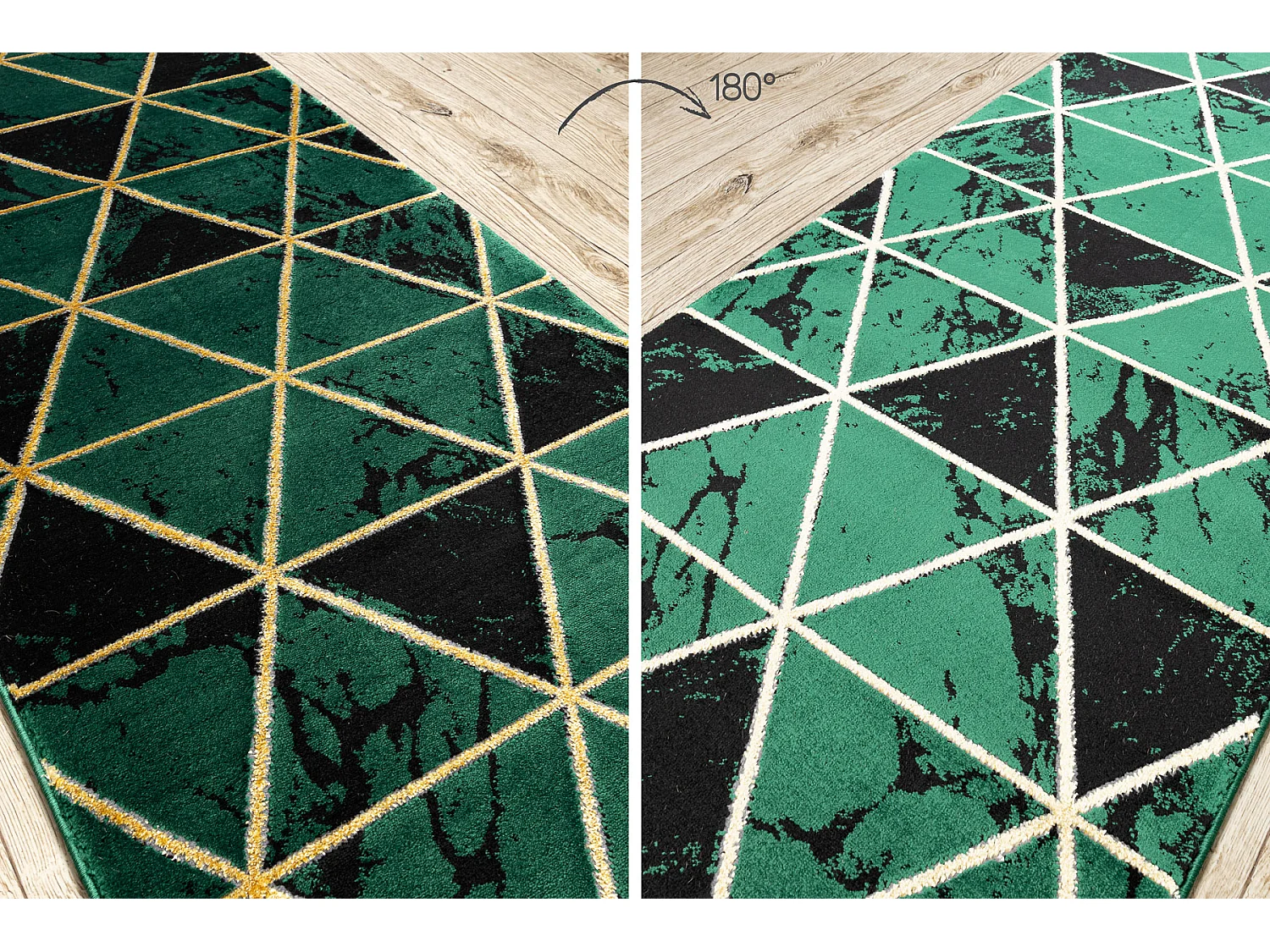 Chodnik EMERALD ekskluzywny 1020 glamour, stylowy marmur, trójkąty b 80x950 cm