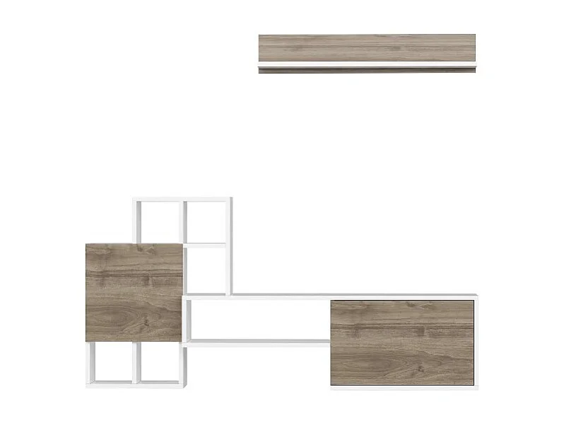 Parete attrezzata Rinaldo 160 colore bianco frontali noce