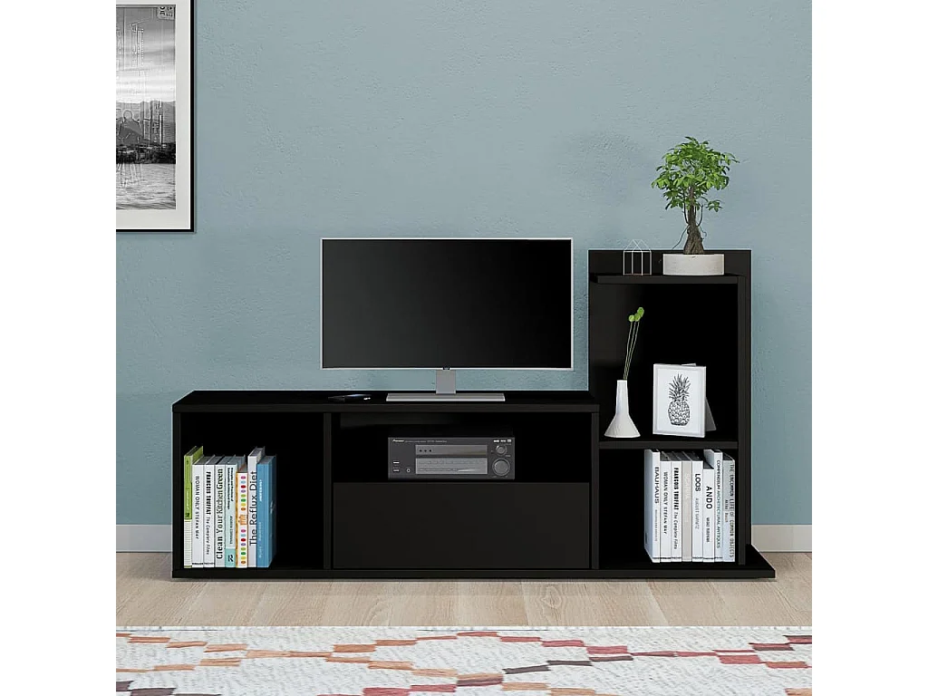 Meuble TV Sumatra 120x30x30/65 cm Noir