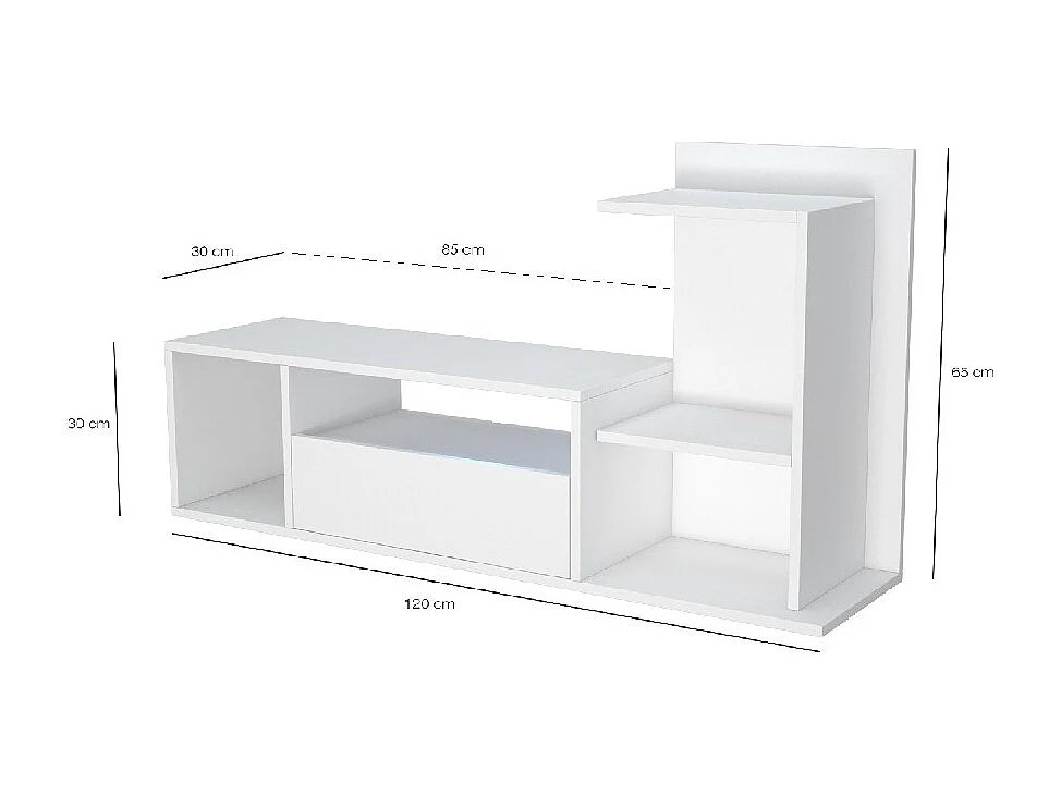 Meuble TV Sumatra 120x30x30/65 cm Noir
