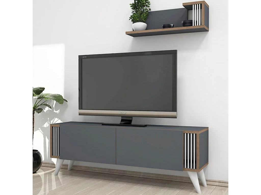 Meuble TV Nicol 120x31x42 cm Anthracite