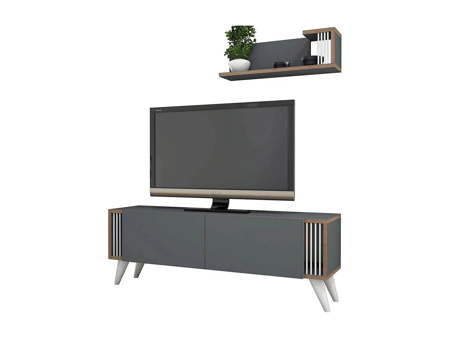 Meuble TV Nicol 120x31x42 cm Anthracite