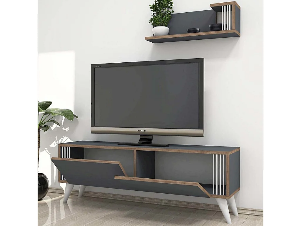 Meuble TV Nicol 120x31x42 cm Anthracite
