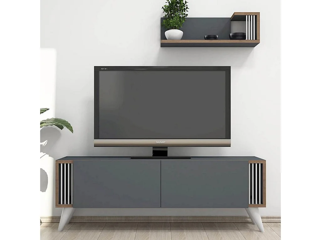 Meuble TV Nicol 120x31x42 cm Anthracite