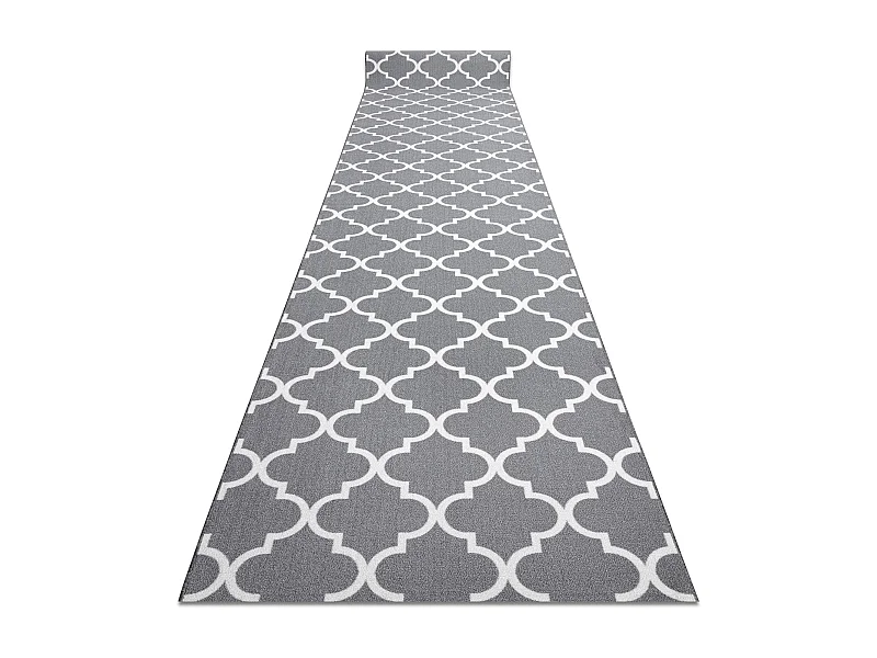 TAPIS DE COULOIR ANTIDÉRAPANT TRÈFLE MAROCAIN gris TRELLIS 30352 90x580 cm