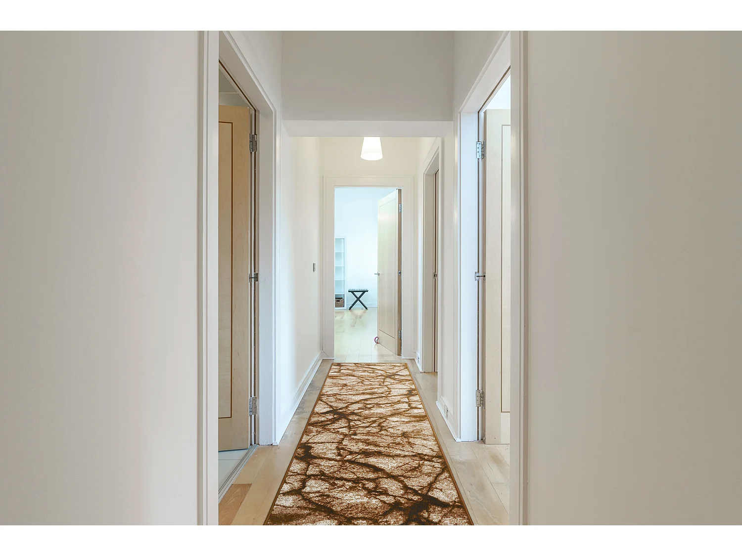 TAPIS DE COULOIR BCF MORAD Marmur Marbre beige / or gris 60x480 cm