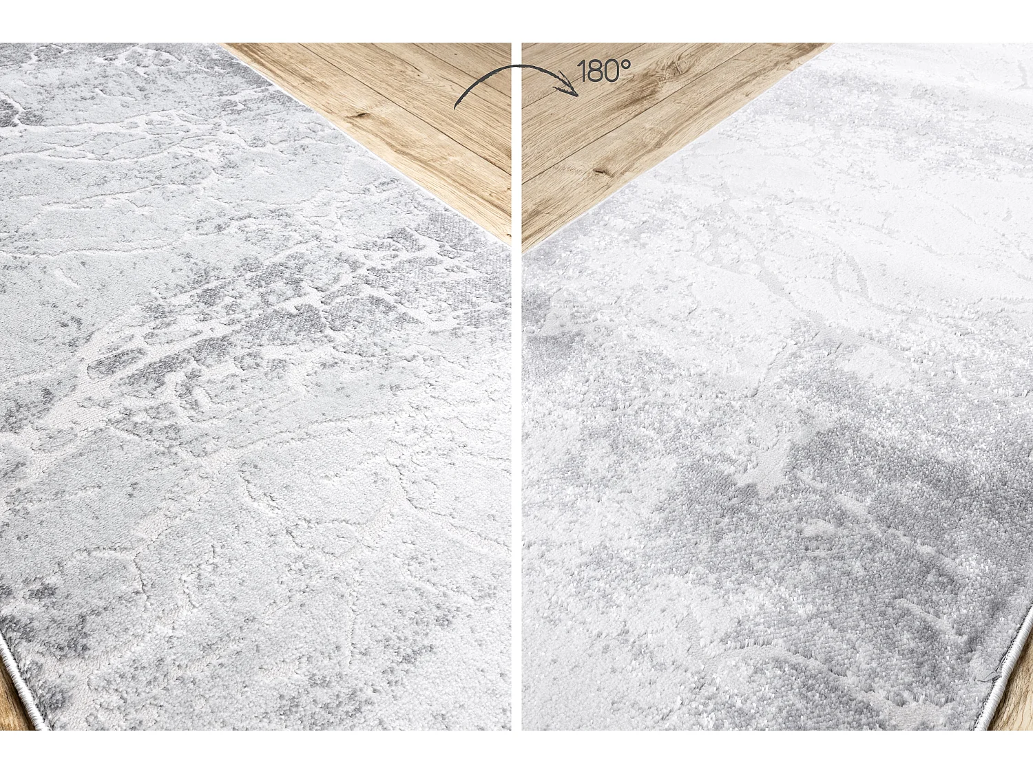 Tapis de couloir Structural MEFE 6182 deux niveaux de molleton gris 100x480 cm