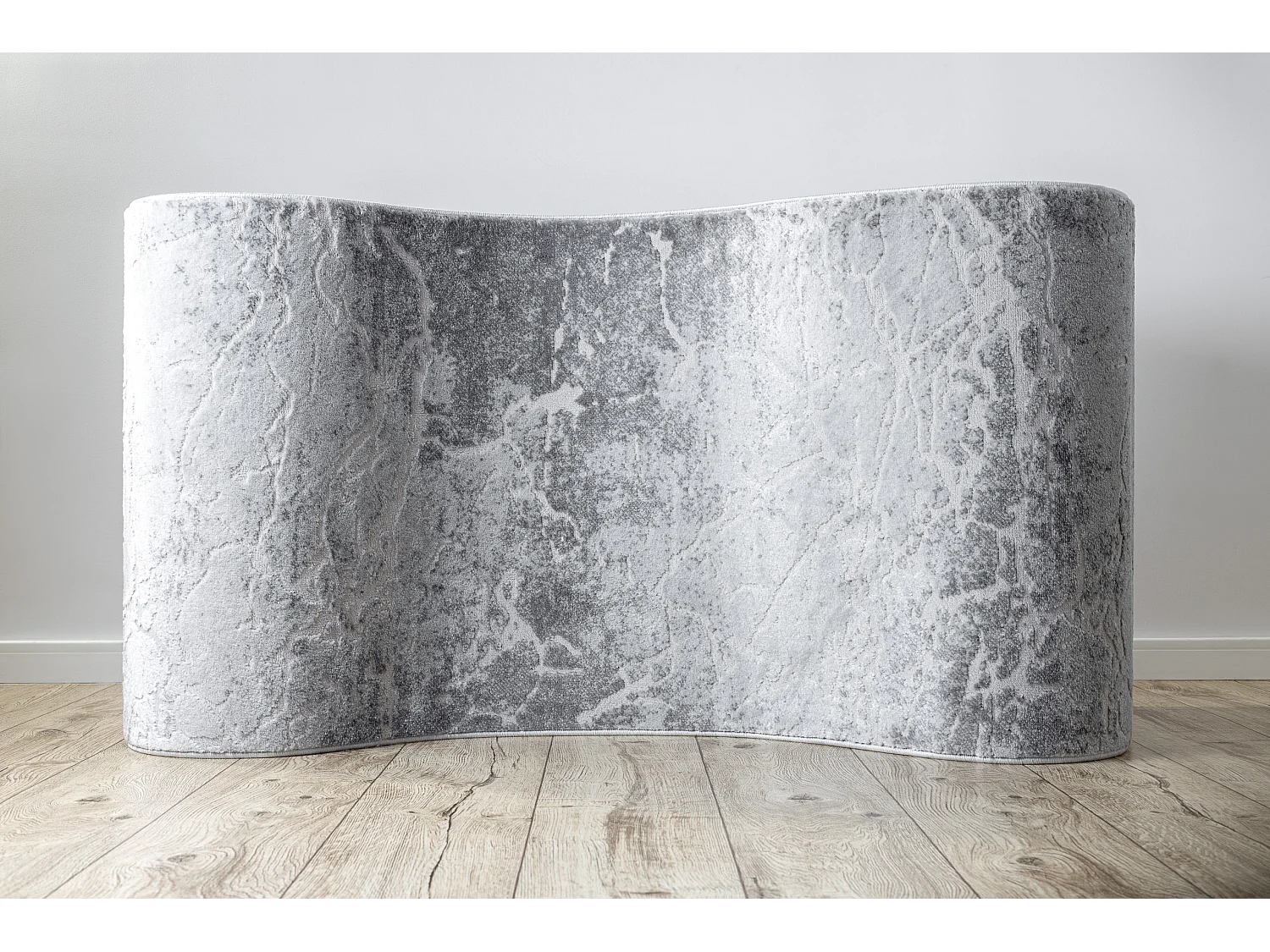 Läufer Strukturell MEFE 6182 zwei Ebenen aus Vlies grau 70x810 cm