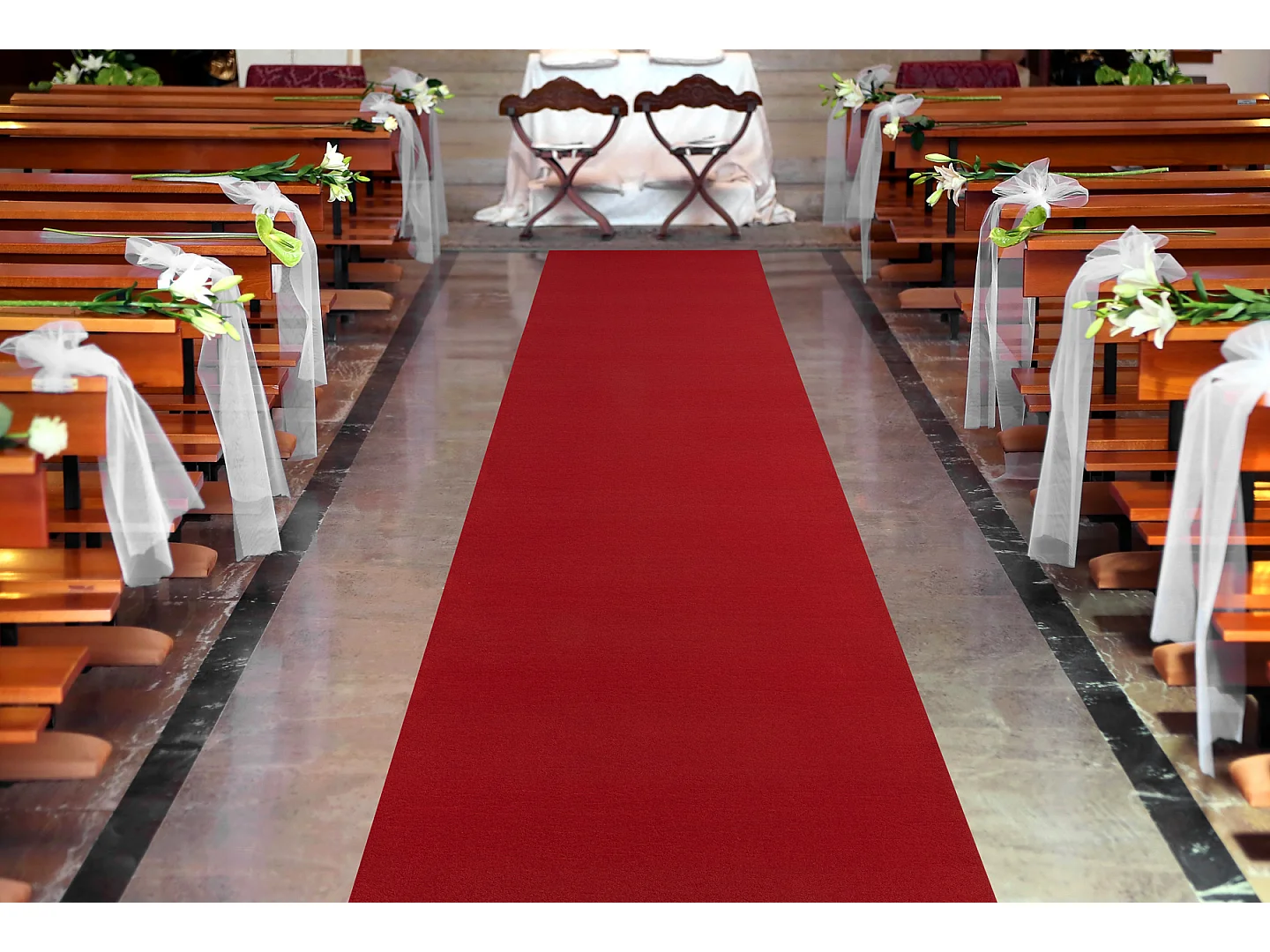 TAPIS DE COULOIR ANTIDÉRAPANT RUMBA 1974 Mariage couleur unique borde 70x1050 cm