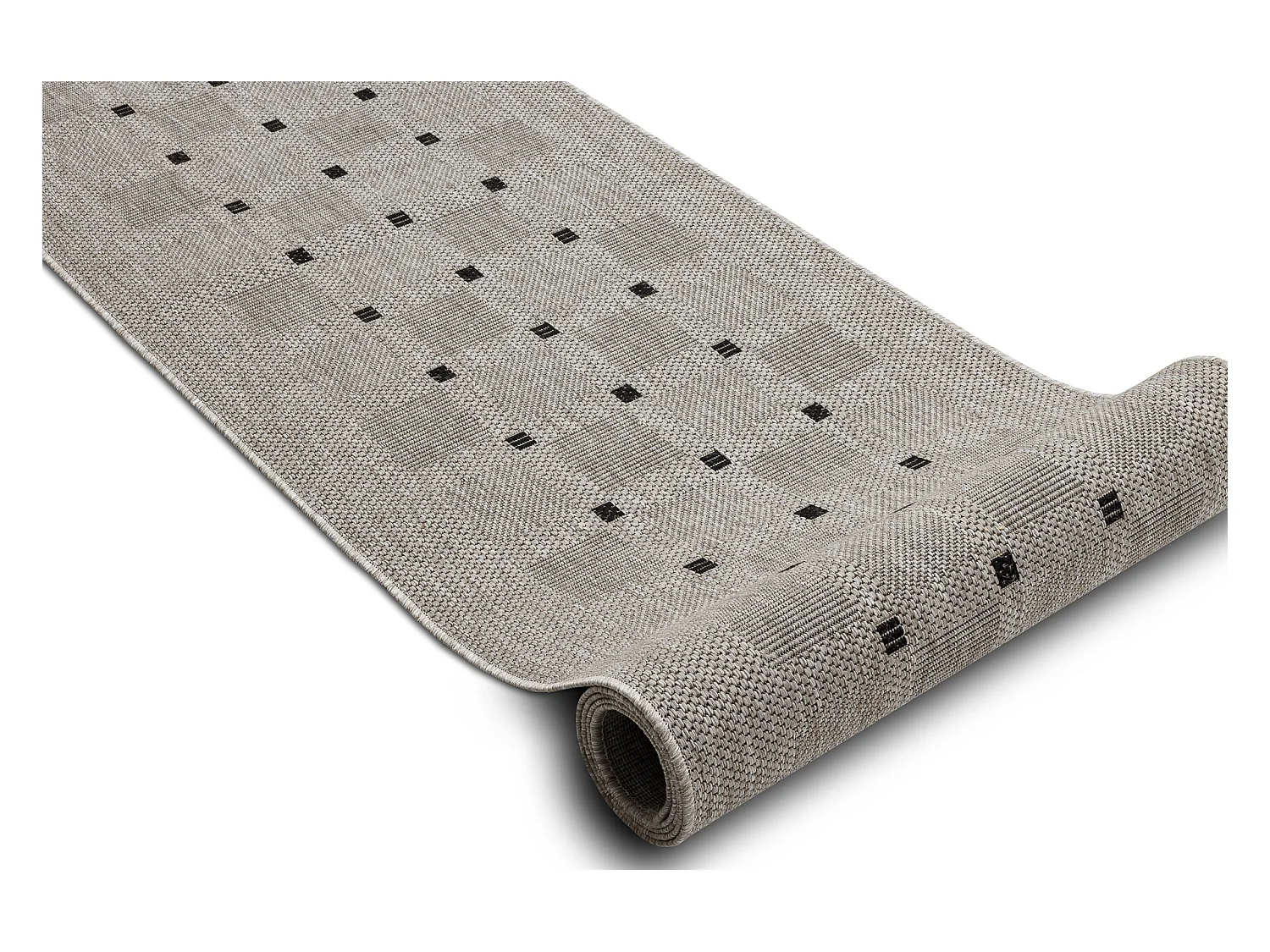 Alfombra de pasillo SIZAL FLOORLUX modelo 20079 plateado /negro 70x670 cm