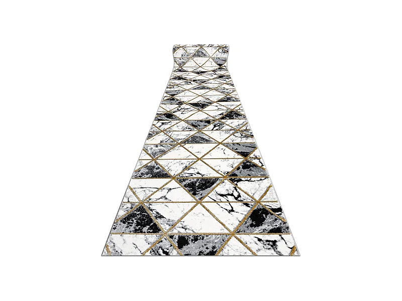 Passatoia EMERALD esclusivo 1020 glamour, elegante Marmo, triangoli ne 100x430 cm