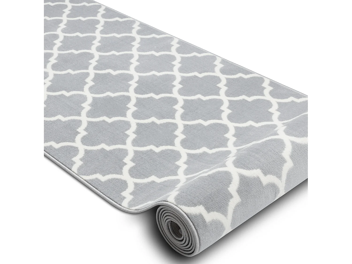 Vloerbekleding BCF MORAD Trelis klaver Marokkaanse grijs / room 70x1050 cm