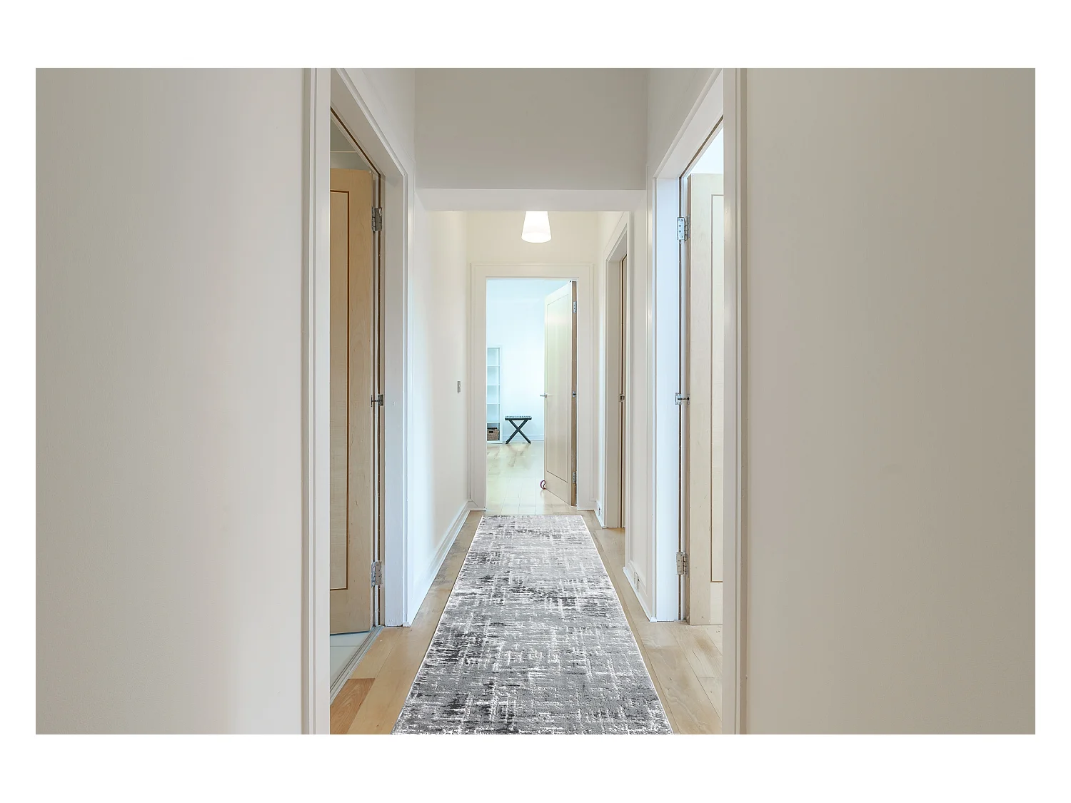 Tapis de couloir Structural MEFE 8722 deux niveaux de molleton gris /  90x350 cm