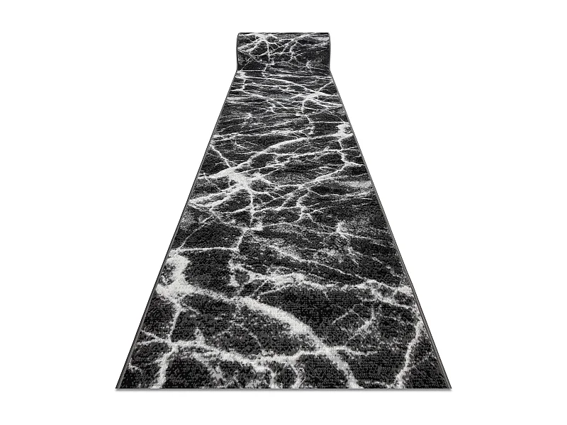 TAPIS DE COULOIR BCF MORAD Marmur Marbre anthracite / noir 90x250 cm