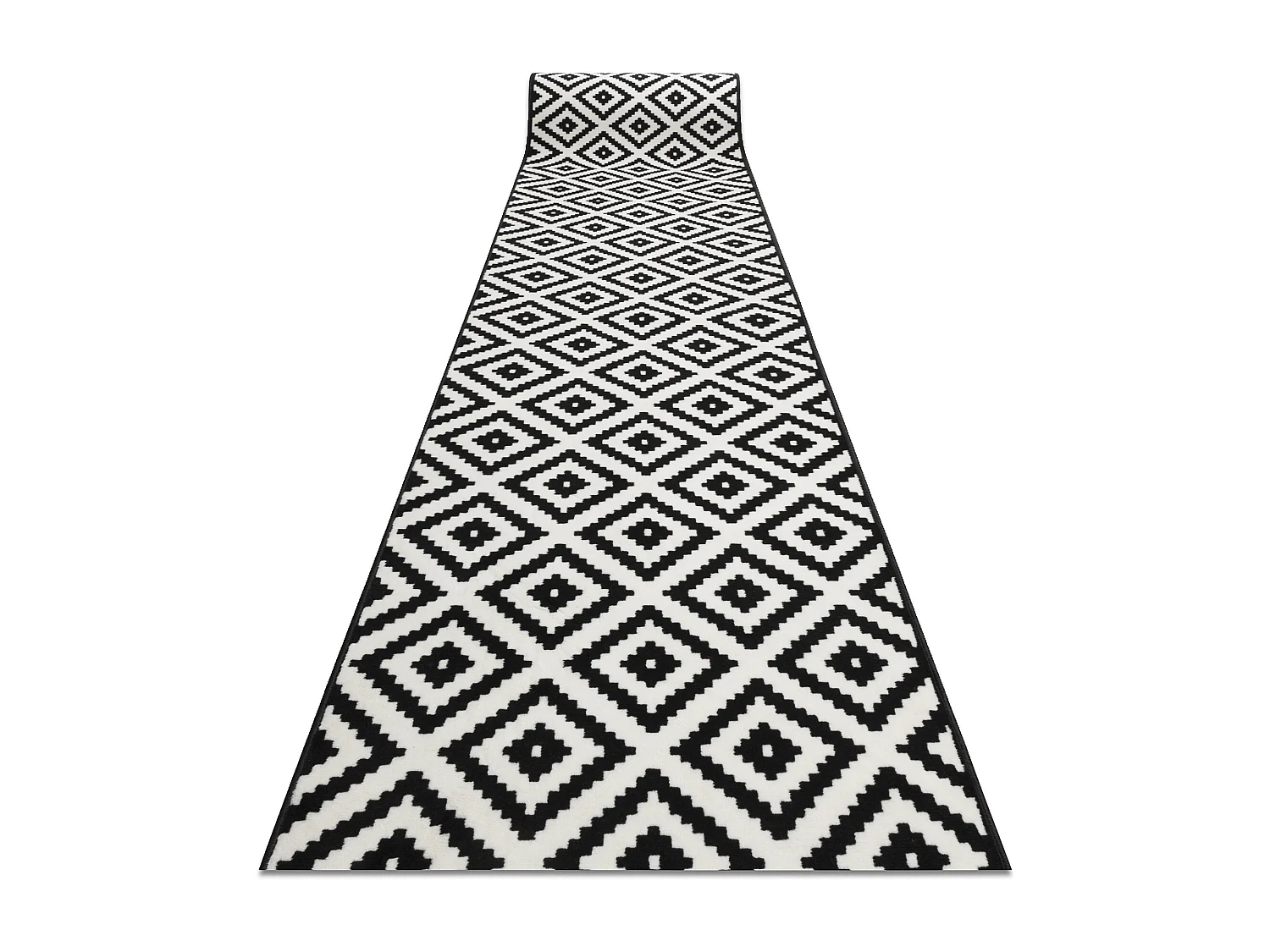 Vloerbekleding BCF MORAD Ruta diamanten zwart / room 70x620 cm