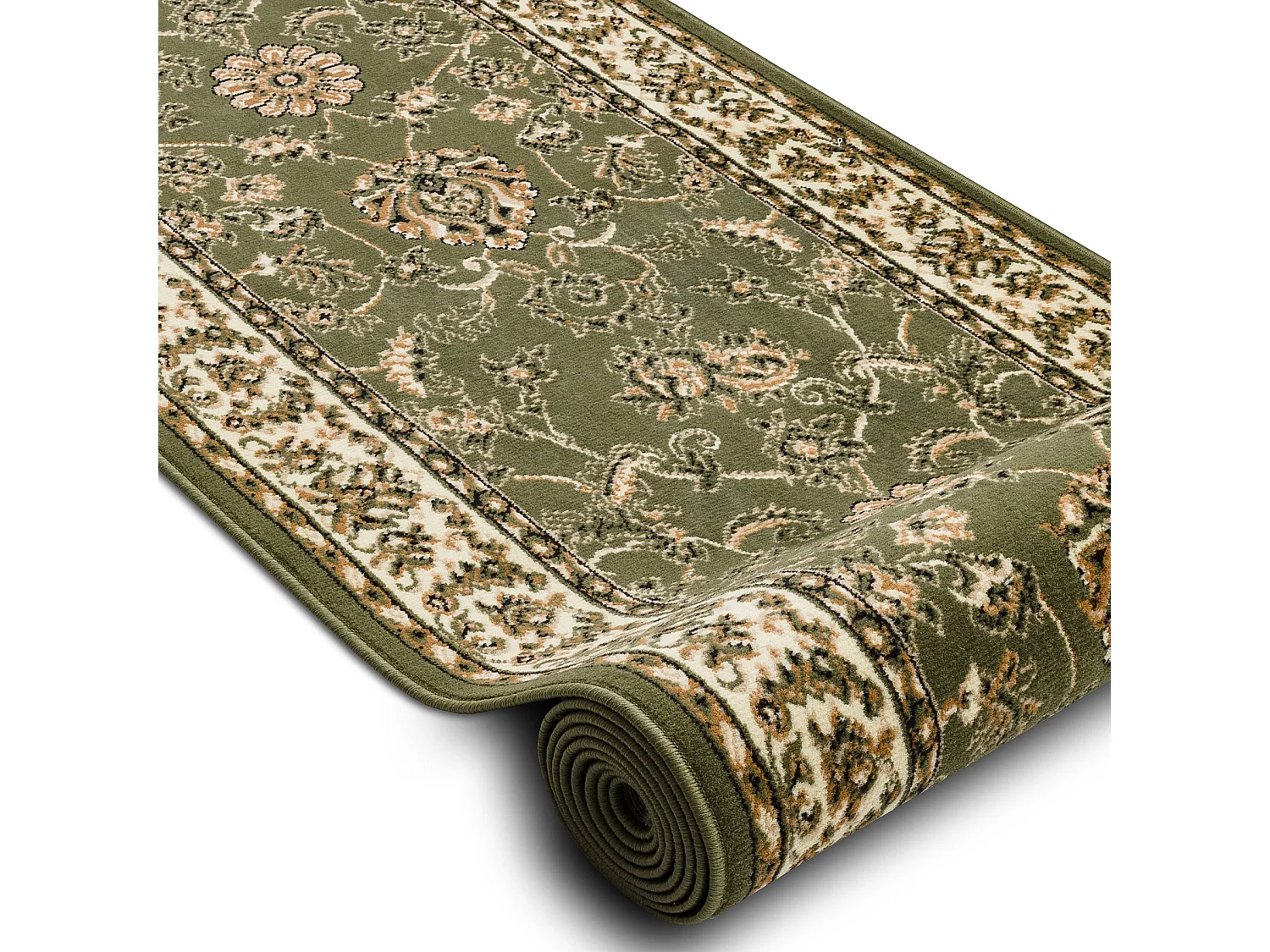 TAPIS DE COULOIR BCF MORAD Klasyk classique olive verte 60x430 cm