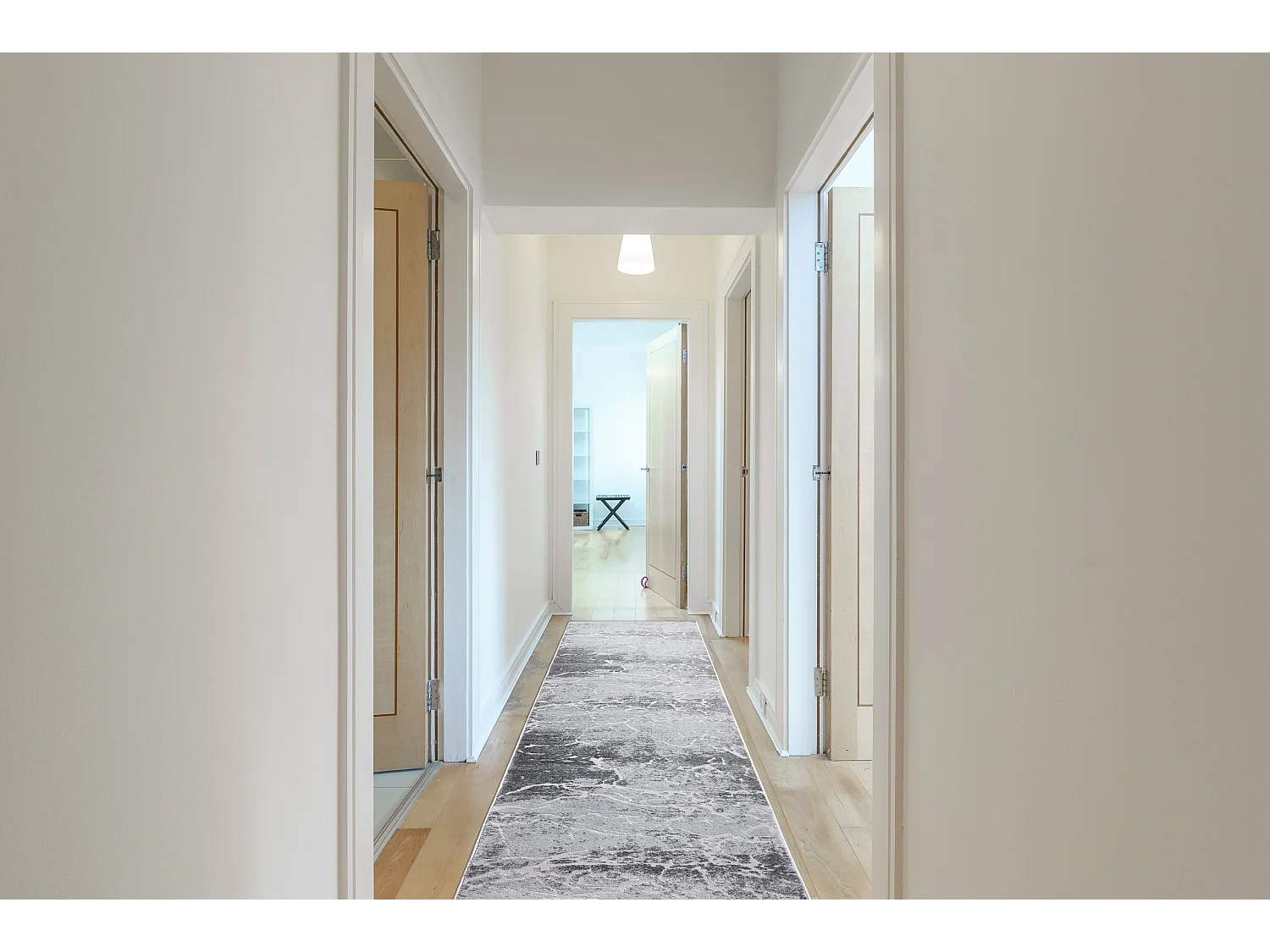 Tapis de couloir Structural MEFE 6182 deux niveaux de molleton gris 90x680 cm