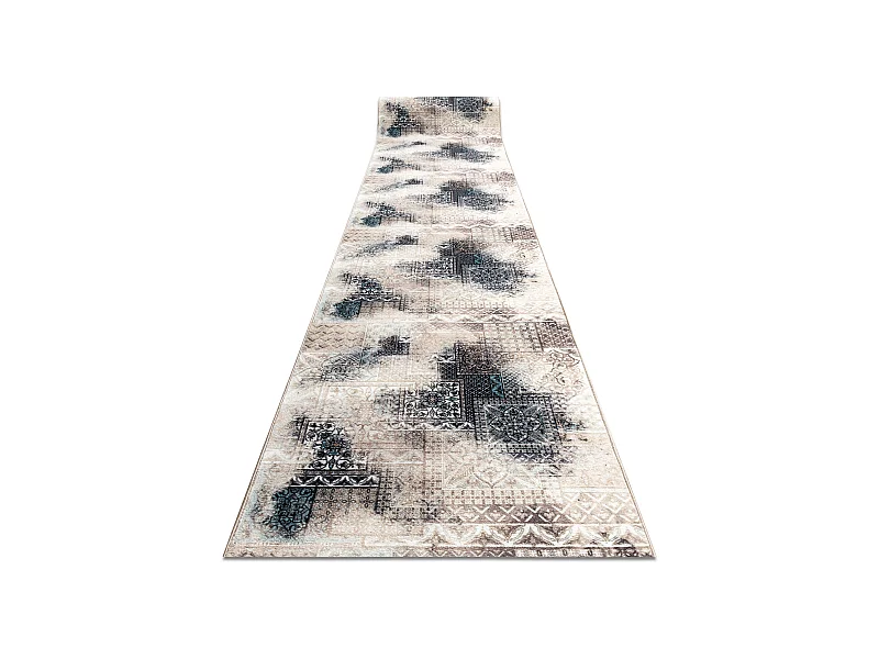 TAPIS DE COULOIR antidérapant PATCHWORK vintage la gomme beige 100x360 cm