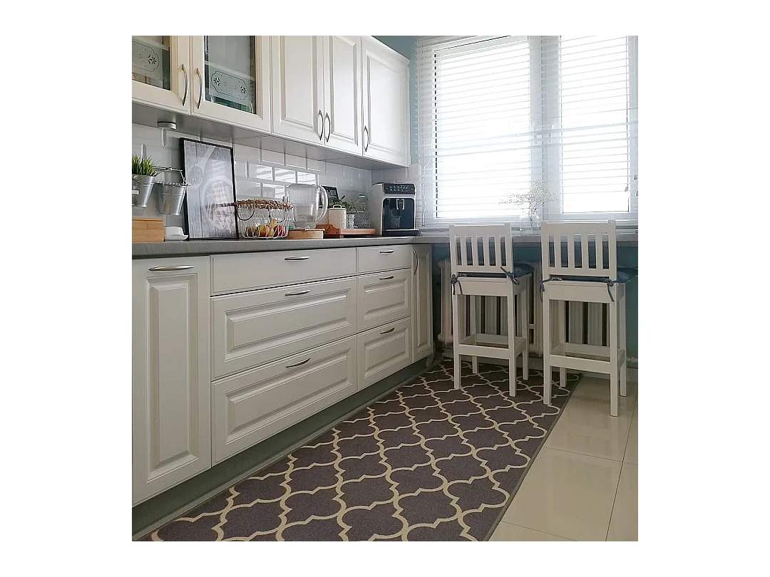 Gegummeerde bestrating Marokkaanse Klaver grijskleuring TRELLIS 30352 110x590 cm