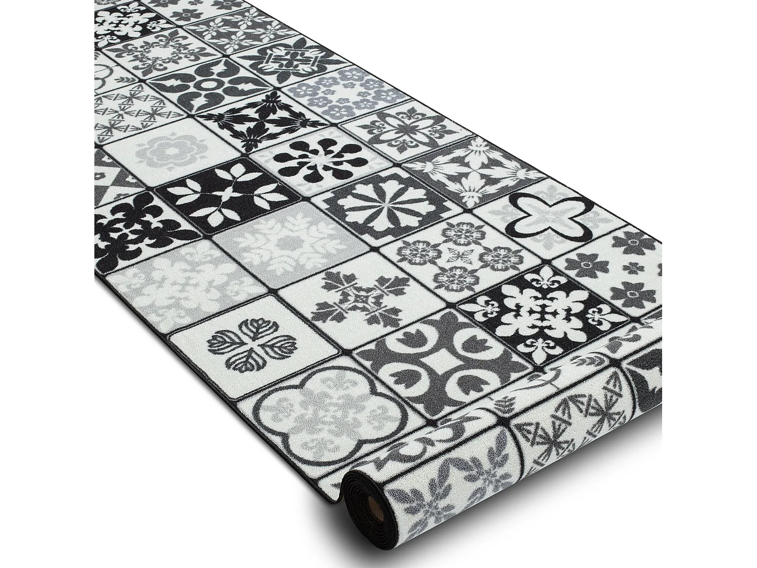 TAPIS DE COULOIR antidérapant AZULEJO PATCHWORK, CARREAUX DE LISBONNE 67x360 cm