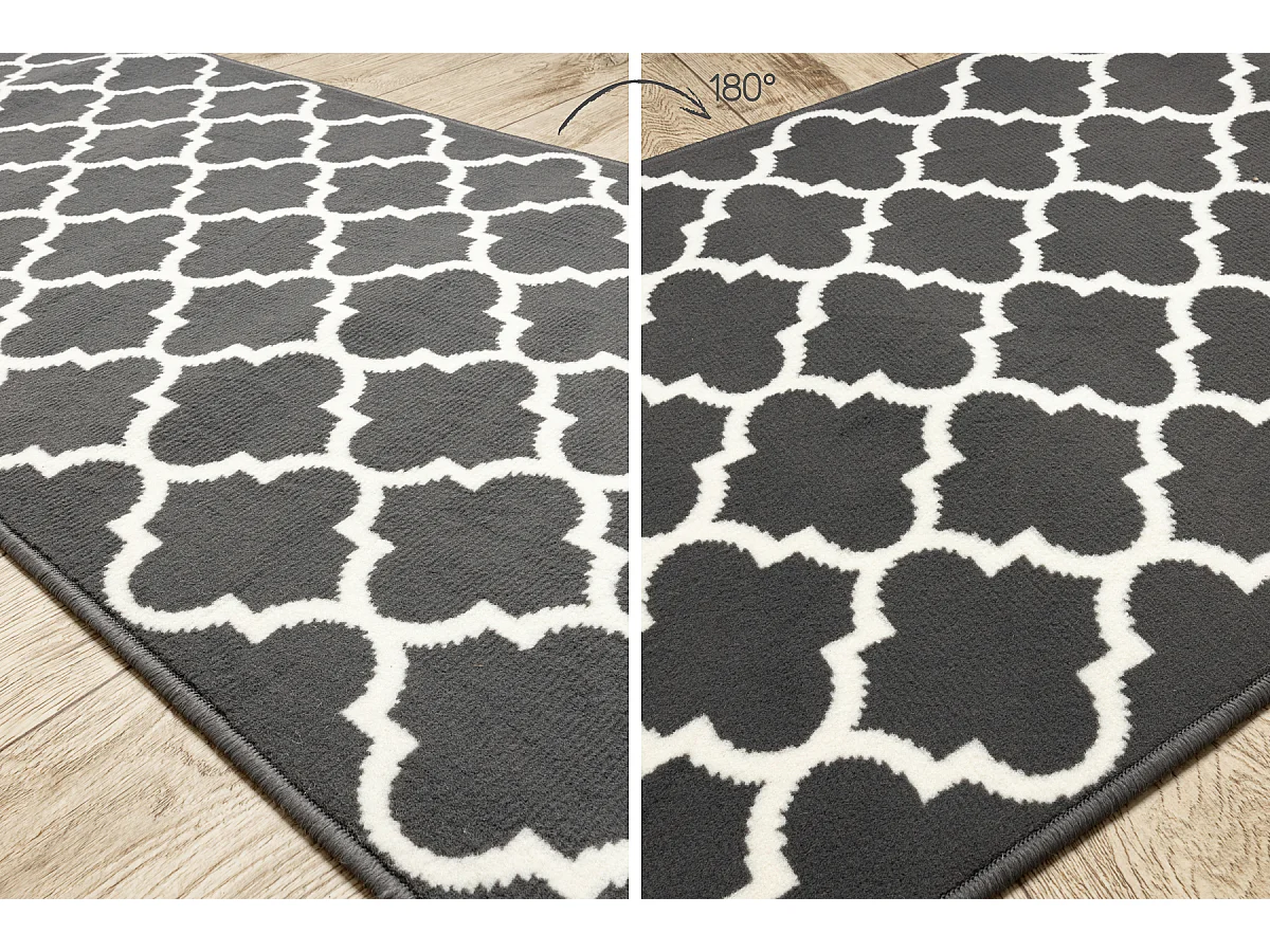 TAPIS DE COULOIR BCF MORAD Trelis Treillis marocain gris / crème 60x280 cm